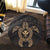 Hawaiian Turtle Kanaka Polynesian Round Carpet - Gold - AH - Polynesian Pride