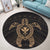 Hawaiian Turtle Kanaka Polynesian Round Carpet - Gold - AH - Polynesian Pride