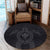 Hawaiian Turtle Kanaka Polynesian Round Carpet - Gray - AH - Polynesian Pride