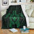 Hawaiian Turtle Kanaka Polynesian Premium Blankets - Green - AH White - Polynesian Pride