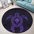 Hawaiian Turtle Kanaka Polynesian Round Carpet - Purple - AH - Polynesian Pride