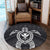 Hawaiian Turtle Kanaka Polynesian Round Carpet - White - AH - Polynesian Pride