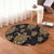 Hawaiian Turtle Pattern Golden Round Carpet - AH - Polynesian Pride