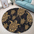 Hawaiian Turtle Pattern Golden Round Carpet - AH - Polynesian Pride