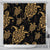 Hawaiian Turtle Pattern Golden Shower Curtain - AH 177 x 172 (cm) Black - Polynesian Pride