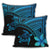 Hawaiian Turtle Plumeria Kakau Polynesian Quilt Pillow Covers Blue AH - Polynesian Pride