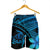 Hawaiian Turtle Plumeria Kakau Polynesian Quilt Men's Shorts Blue AH - Polynesian Pride