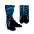 Hawaiian Turtle Plumeria Kakau Polynesian Quilt Crew Socks Blue AH Crew Socks White - Polynesian Pride