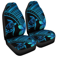 Hawaiian Turtle Plumeria Kakau Polynesian Quilt Car Seat Covers - Blue One Size Black - Polynesian Pride