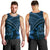 Hawaiian Turtle Plumeria Kakau Polynesian Quilt Tank Top Neo Blue AH - Polynesian Pride