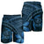 Hawaiian Turtle Plumeria Kakau Polynesian Quilt Men's Shorts Neo Blue AH - Polynesian Pride