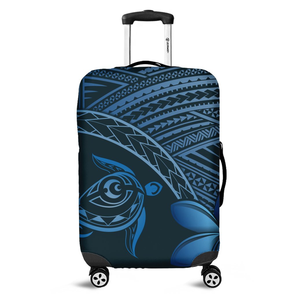 Hawaiian Turtle Plumeria Kakau Polynesian Quilt Luggage Covers Neo Blue AH Black - Polynesian Pride