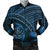 Hawaiian Turtle Plumeria Kakau Polynesian Quilt Bomber Jacket Neo Blue AH Black Unisex - Polynesian Pride