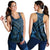 Hawaiian Turtle Plumeria Kakau Polynesian Quilt Racerback Tank Neo Blue AH Black - Polynesian Pride