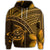 Hawaiian Turtle Plumeria Kakau Polynesian Quilt Zip Hoodie Neo Brown AH - Polynesian Pride