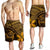 Hawaiian Turtle Plumeria Kakau Polynesian Quilt Men's Shorts Neo Brown AH - Polynesian Pride