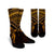 Hawaiian Turtle Plumeria Kakau Polynesian Quilt Crew Socks Neo Brown AH Crew Socks White - Polynesian Pride