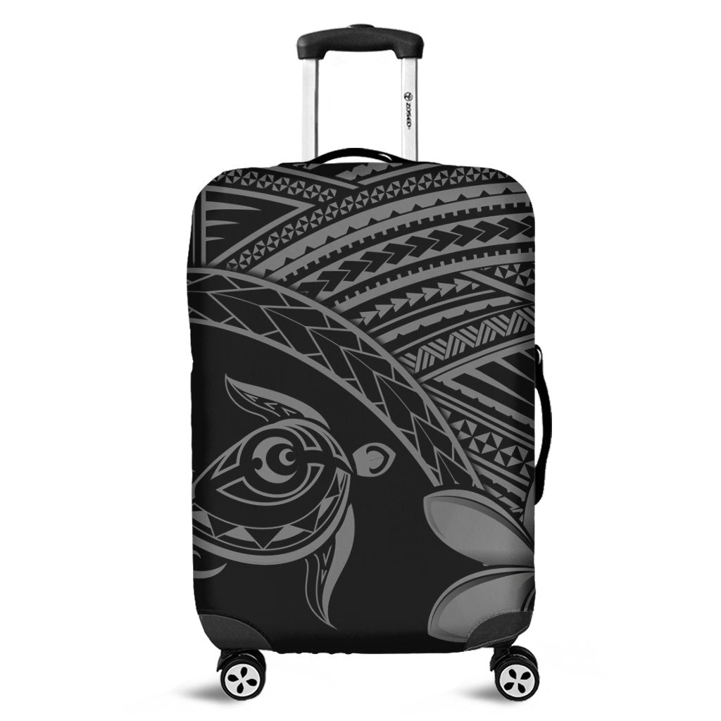 Hawaiian Turtle Plumeria Kakau Polynesian Quilt Luggage Covers Neo Gray AH Black - Polynesian Pride