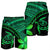 Hawaiian Turtle Plumeria Kakau Polynesian Quilt Men's Shorts Neo Green AH - Polynesian Pride