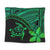 Hawaiian Turtle Plumeria Kakau Polynesian Quilt Tapestry Neo Green AH Wall Tapestry Black - Polynesian Pride