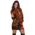 Hawaiian Turtle Plumeria Kakau Polynesian Quilt Hoodie Dress Neo Orange AH - Polynesian Pride