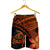 Hawaiian Turtle Plumeria Kakau Polynesian Quilt Men's Shorts Neo Orange AH - Polynesian Pride