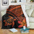 Hawaiian Turtle Plumeria Kakau Polynesian Quilt Premium Blankets Neo Orange AH White - Polynesian Pride