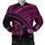 Hawaiian Turtle Plumeria Kakau Polynesian Quilt Bomber Jacket Neo Pink AH Black Unisex - Polynesian Pride