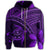 Hawaiian Turtle Plumeria Kakau Polynesian Quilt Zip Hoodie Neo Purple - Polynesian Pride