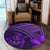 Hawaiian Turtle Plumeria Kakau Polynesian Quilt Round Carpet Neo Purple AH - Polynesian Pride