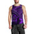 Hawaiian Turtle Plumeria Kakau Polynesian Quilt Tank Top Neo Purple AH Black - Polynesian Pride