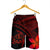 Hawaiian Turtle Plumeria Kakau Polynesian Quilt Men's Shorts Neo Red AH - Polynesian Pride