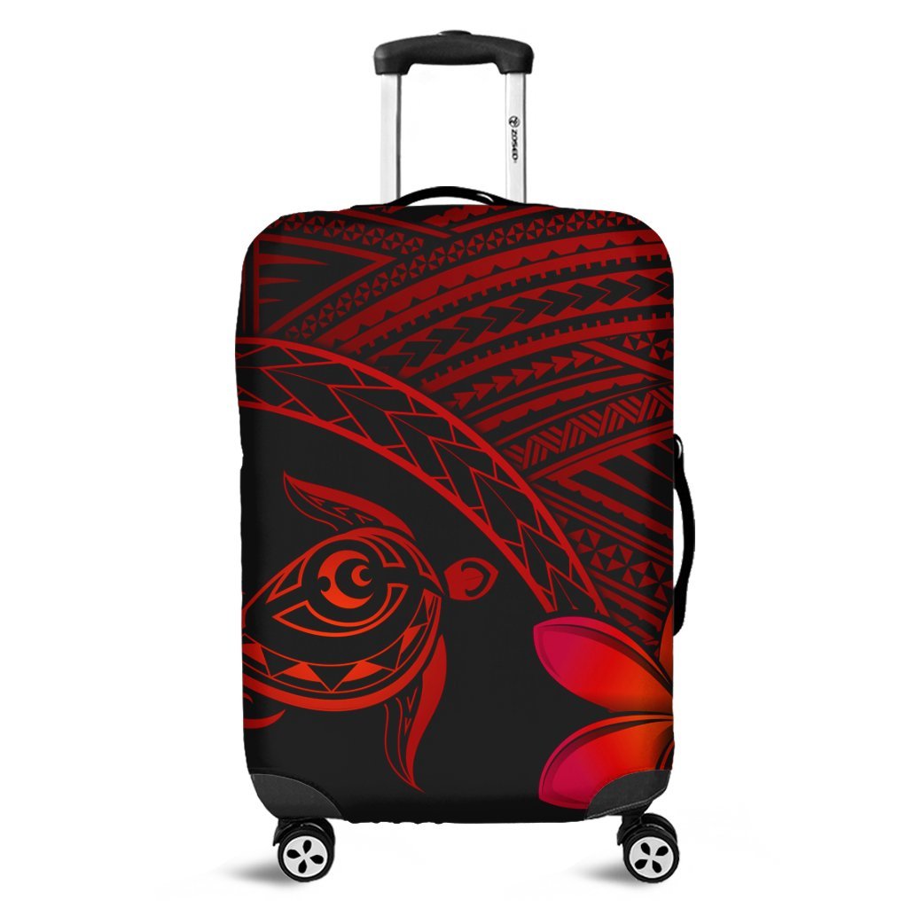 Hawaiian Turtle Plumeria Kakau Polynesian Quilt Luggage Covers Neo Red AH Black - Polynesian Pride