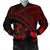 Hawaiian Turtle Plumeria Kakau Polynesian Quilt Bomber Jacket Neo Red AH Black Unisex - Polynesian Pride