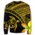 Hawaiian Turtle Plumeria Kakau Polynesian Quilt Sweatshirt Neo Yellow AH - Polynesian Pride