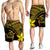 Hawaiian Turtle Plumeria Kakau Polynesian Quilt Men's Shorts Neo Yellow AH - Polynesian Pride