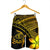 Hawaiian Turtle Plumeria Kakau Polynesian Quilt Men's Shorts Neo Yellow AH - Polynesian Pride