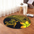 Hawaiian Turtle Plumeria Kakau Polynesian Quilt Round Carpet Neo Yellow AH - Polynesian Pride