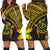 Hawaiian Turtle Plumeria Kakau Polynesian Quilt Hoodie Dress Neo Yellow AH Black - Polynesian Pride