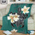 Hawaiian Turtle Plumeria Polynesian Premium Blankets Mint - AH - Polynesian Pride