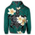 Hawaiian Turtle Plumeria Polynesian Hoodie Mint - Polynesian Pride