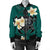 Hawaiian Turtle Plumeria Polynesian Bomber Jacket Mint - AH - Polynesian Pride