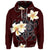 Custom Hawaiian Turtle Plumeria Polynesian Hoodie Red - Polynesian Pride