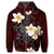 Hawaiian Turtle Plumeria Polynesian Hoodie Red - Polynesian Pride