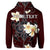 Custom Hawaiian Turtle Plumeria Polynesian Hoodie Red - Polynesian Pride