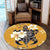 Hawaiian Turtle Plumeria Polynesian Round Carpet Yellow - AH - Polynesian Pride