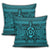 Hawaiian Turtle Polynesian Tribal Pillow Covers Blue AH - Polynesian Pride