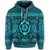 Hawaiian Turtle Polyensian Tribal Hoodie Blue - Polynesian Pride