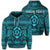 Custom Hawaiian Turtle Polyensian Tribal Hoodie Blue Unisex Art - Polynesian Pride