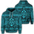 Hawaiian Turtle Polyensian Tribal Hoodie Blue Unisex Art - Polynesian Pride